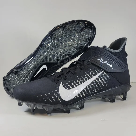 Nike Alpha Menace Pro 2 Mid Black White Football Cleats AQ3209-002 Nike Alpha Menace Pro 2 Mid Black Football Cleats Mens Size  main image 4